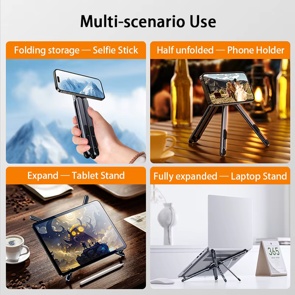 PowerGrip 3-in-1 Magnetic Foldable Stand for Phone, Tablet & Laptop